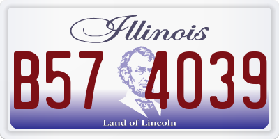IL license plate B574039