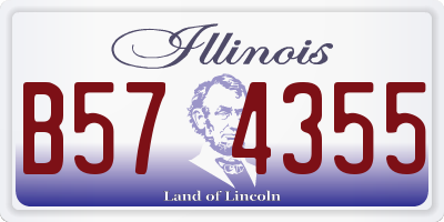 IL license plate B574355