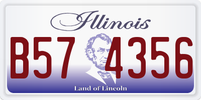 IL license plate B574356