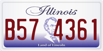IL license plate B574361