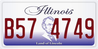IL license plate B574749