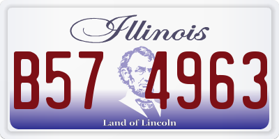 IL license plate B574963