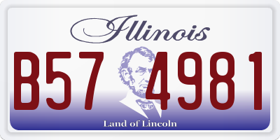 IL license plate B574981