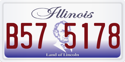 IL license plate B575178