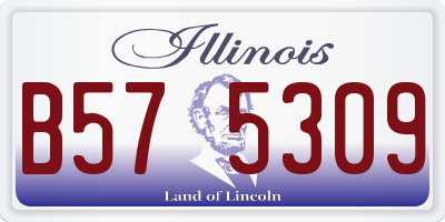 IL license plate B575309