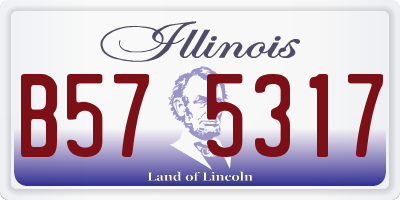 IL license plate B575317