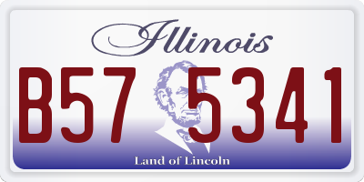 IL license plate B575341