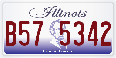 IL license plate B575342