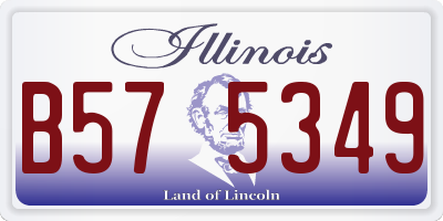 IL license plate B575349