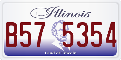 IL license plate B575354