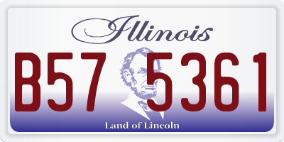 IL license plate B575361