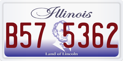 IL license plate B575362