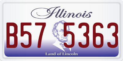IL license plate B575363