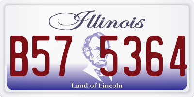 IL license plate B575364