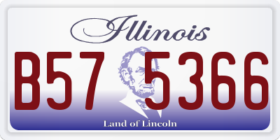 IL license plate B575366