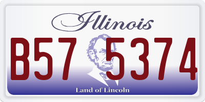 IL license plate B575374