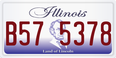 IL license plate B575378