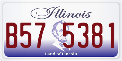 IL license plate B575381