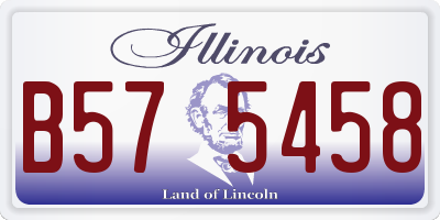 IL license plate B575458