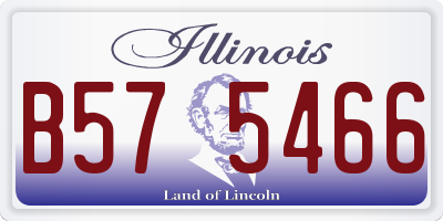 IL license plate B575466