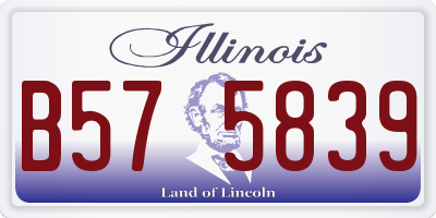 IL license plate B575839