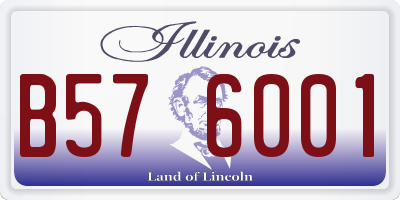 IL license plate B576001