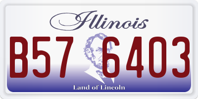 IL license plate B576403