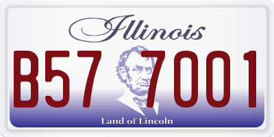 IL license plate B577001