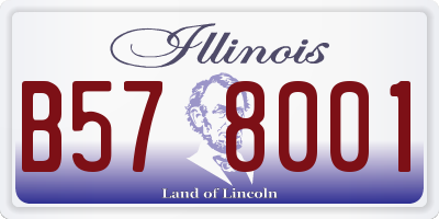 IL license plate B578001