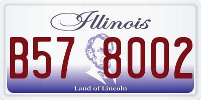 IL license plate B578002