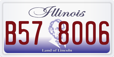 IL license plate B578006