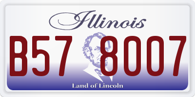 IL license plate B578007