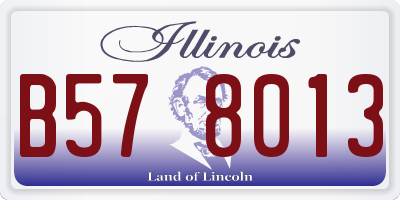 IL license plate B578013