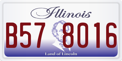 IL license plate B578016
