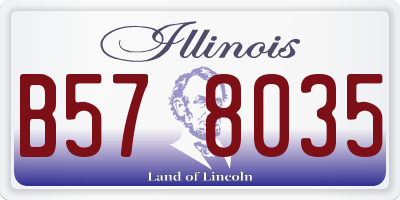 IL license plate B578035