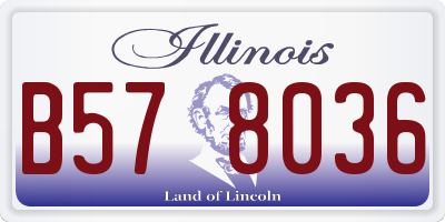 IL license plate B578036