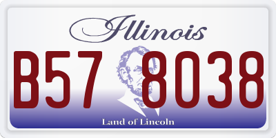 IL license plate B578038