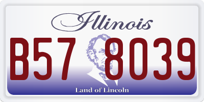 IL license plate B578039