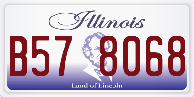 IL license plate B578068