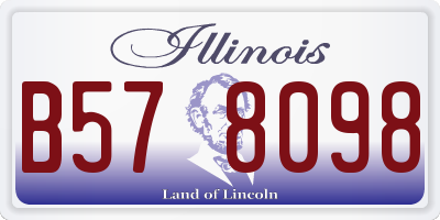 IL license plate B578098