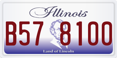 IL license plate B578100