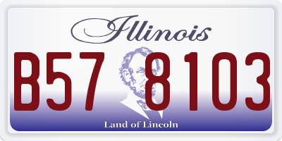 IL license plate B578103