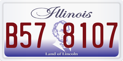 IL license plate B578107