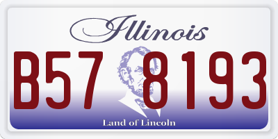 IL license plate B578193