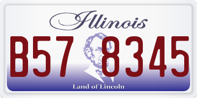 IL license plate B578345