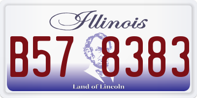 IL license plate B578383