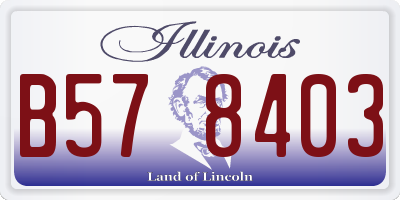 IL license plate B578403
