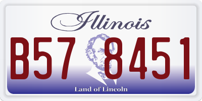 IL license plate B578451