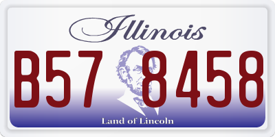 IL license plate B578458