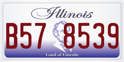 IL license plate B578539